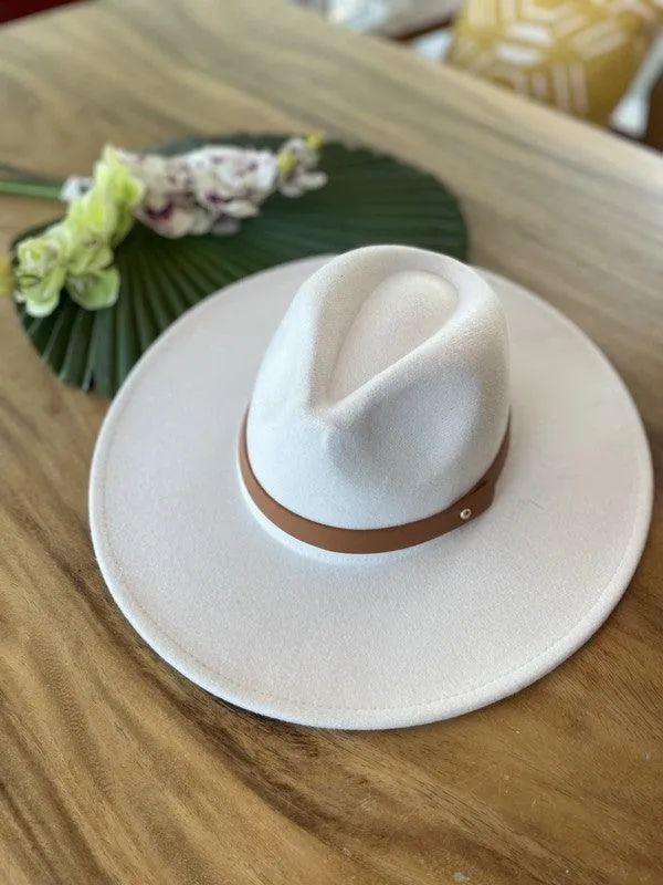 Wide Brim Panama Hat In Vegan Felt 13 Colors