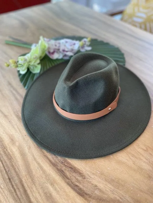 Wide Brim Panama Hat In Vegan Felt 13 Colors