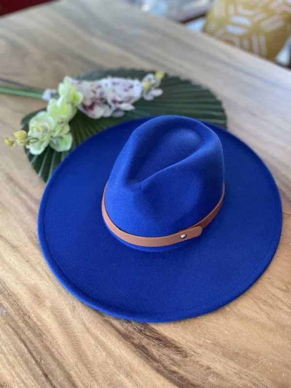 Wide Brim Panama Hat In Vegan Felt 13 Colors