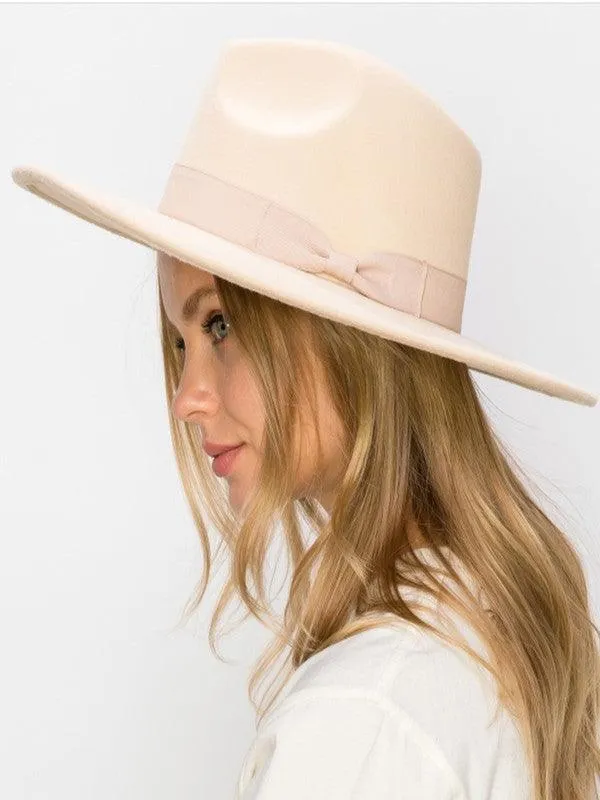 Wide Brim Panama Hat In Vegan Felt