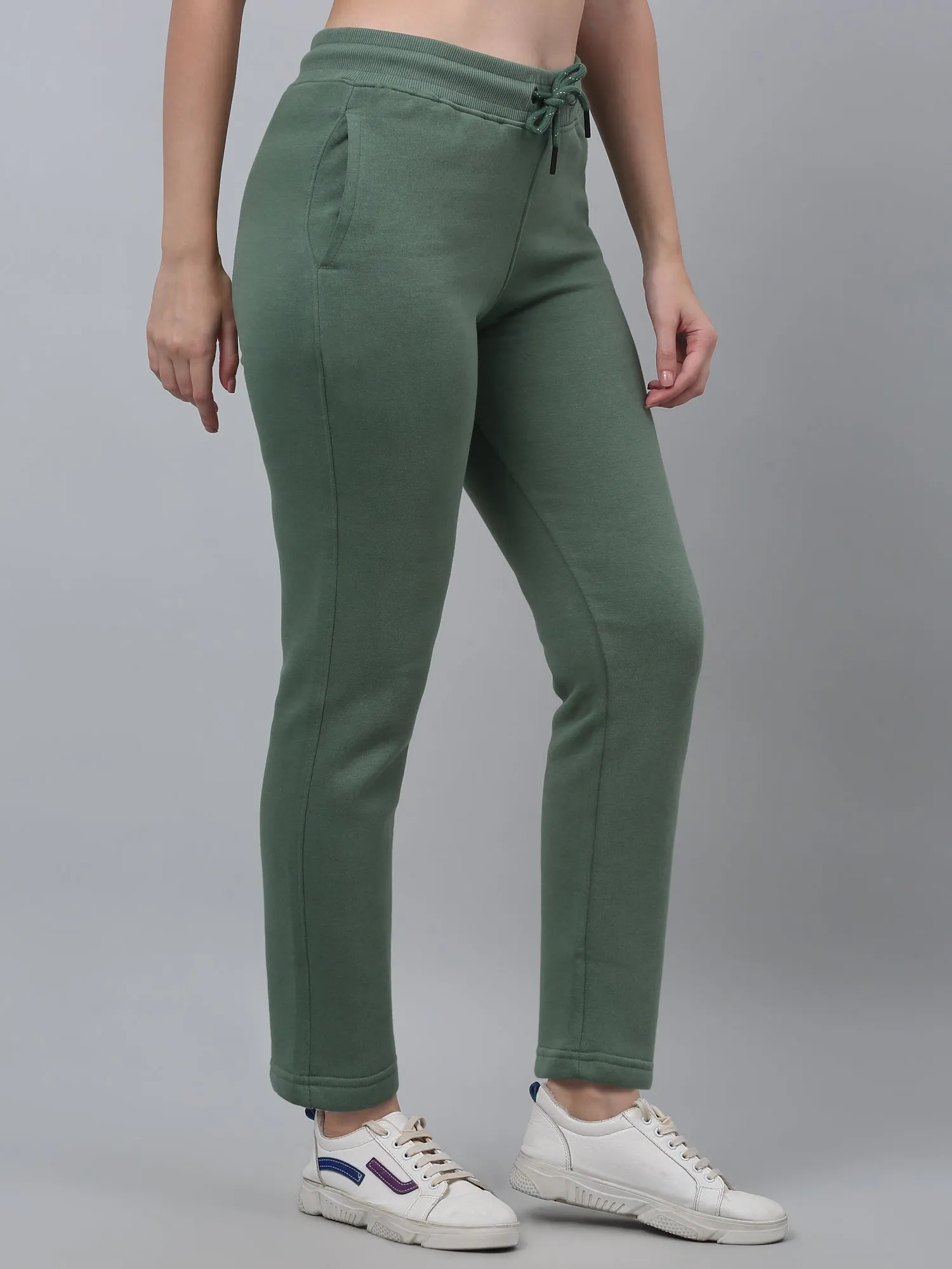 Women's Casual  Light Green Ankle length Mid rise Track Pants