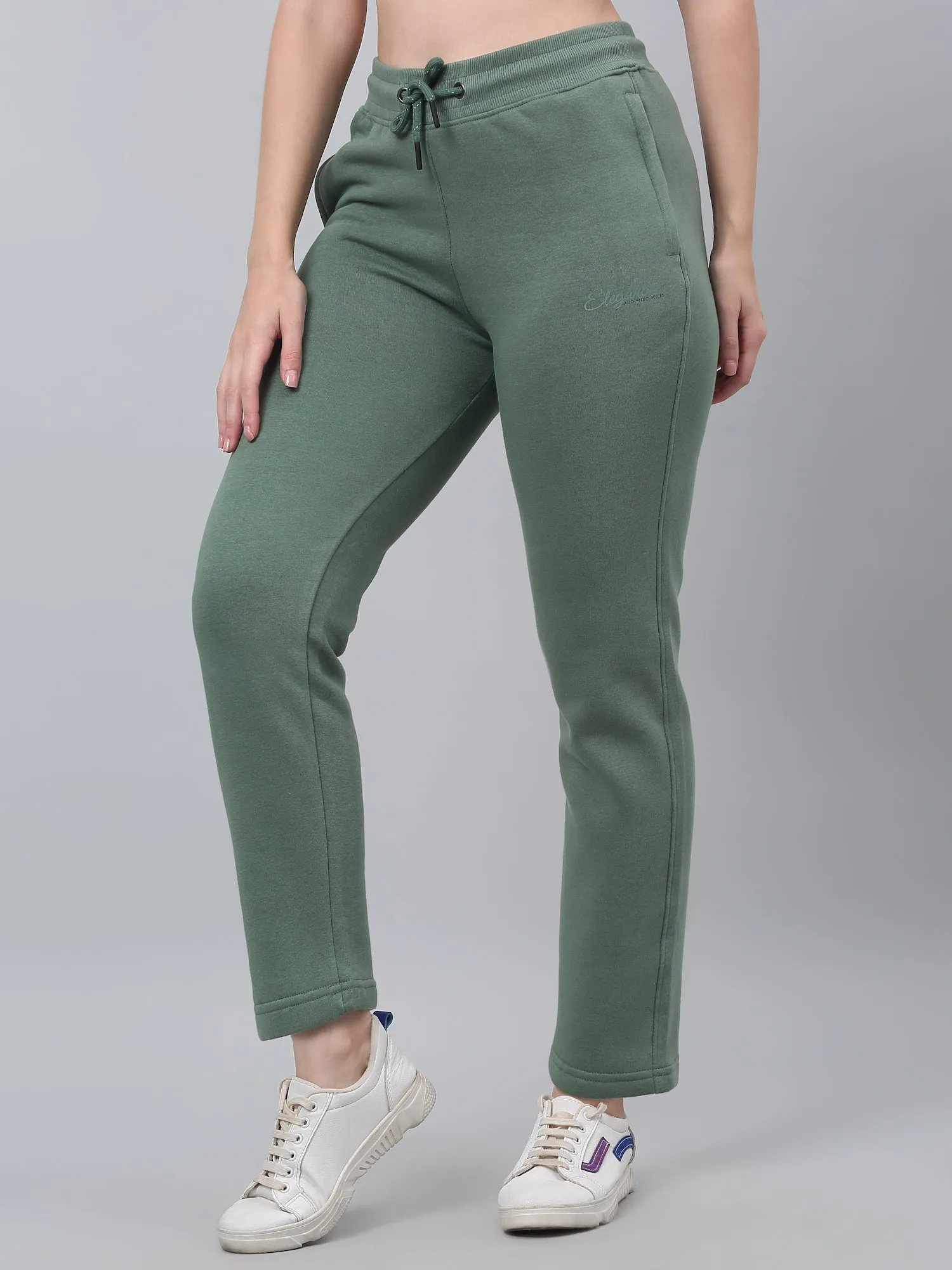 Women's Casual  Light Green Ankle length Mid rise Track Pants