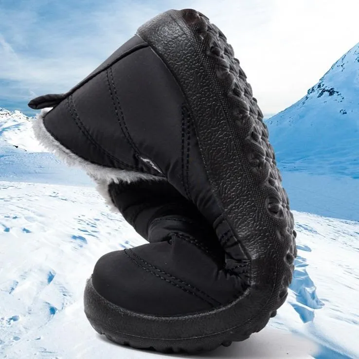 Women's flat waterproof warm lining snow boots slip on winter boots