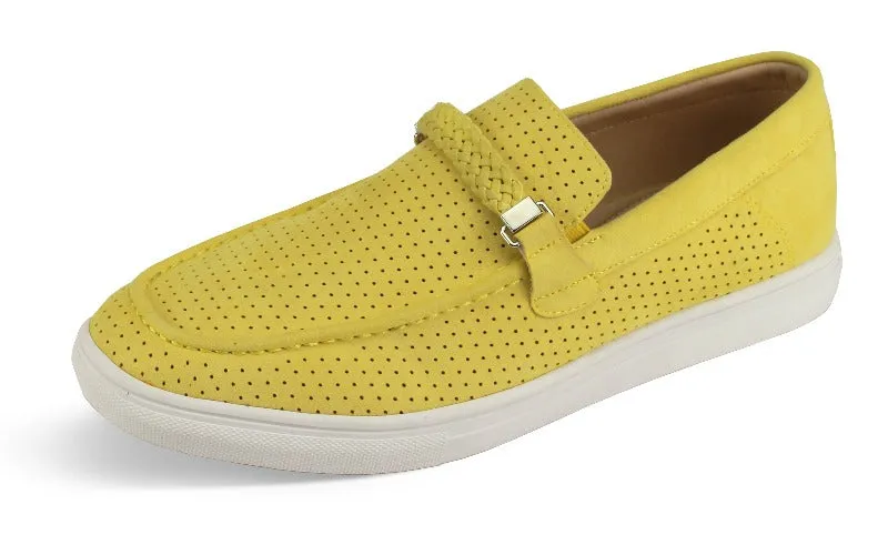 Yellow Men's Casual Slip-On Loafers Shoes Suede  Material Summer shoes